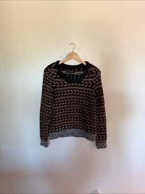 rag & bone Black and Bronze Metallic Knit Sweater